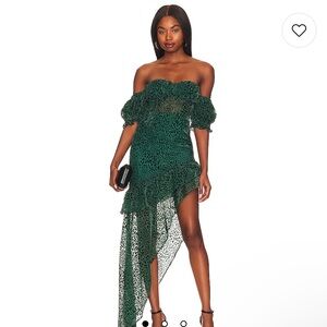 Majorelle Kayleigh Green Asymmetrical Dress